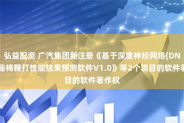 弘益配资 广汽集团新注册《基于深度神经网络(DNN)的座椅鞭打性能结果预测软件V1.0》等2个项目的软件著作权