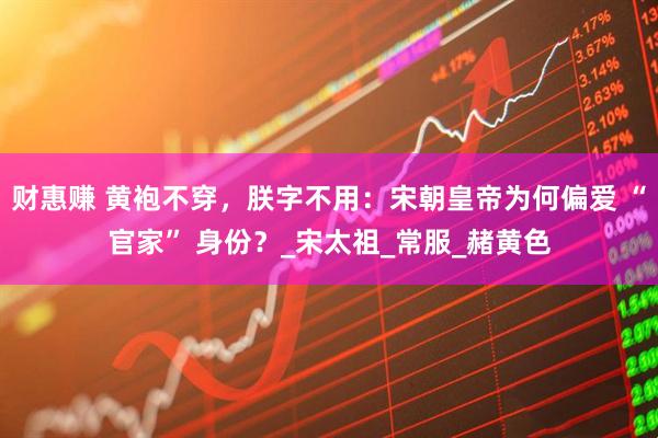 财惠赚 黄袍不穿，朕字不用：宋朝皇帝为何偏爱 “官家” 身份？_宋太祖_常服_赭黄色
